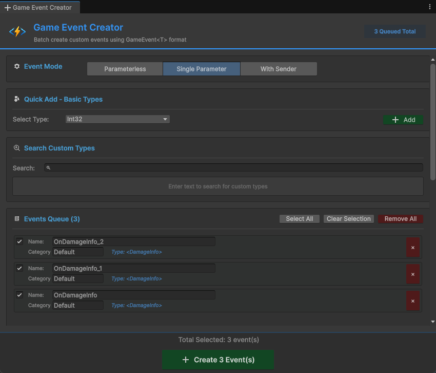 Single Param Creator